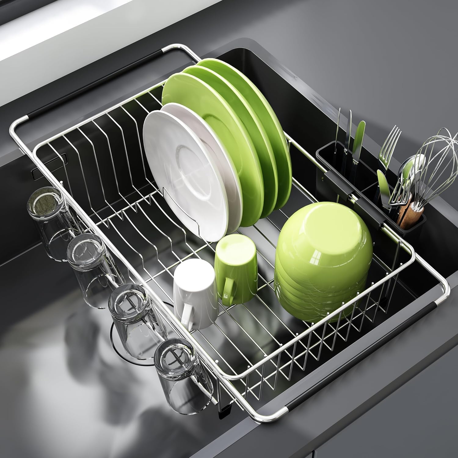 Expandable In-Sink Dish Rack