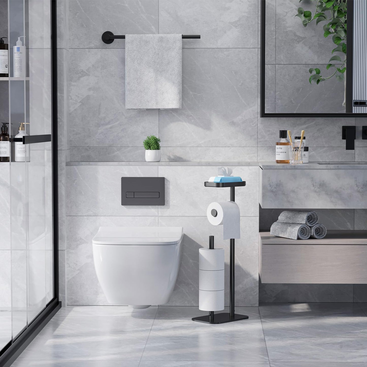 Toilet Paper Holder with Storage - Style 3 image 2