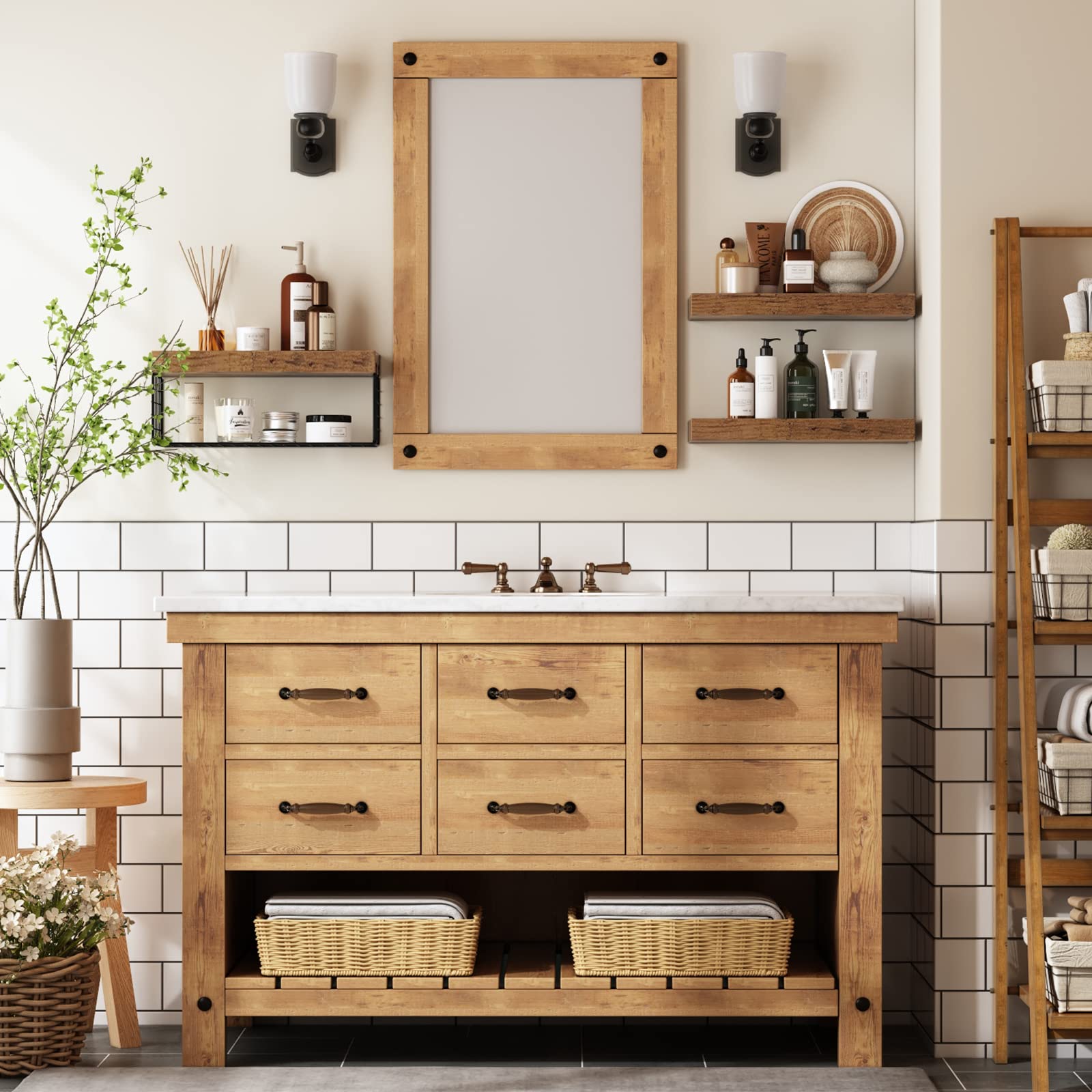 Wall-Mounted Bathroom Shelf Set - Style 3 image 6