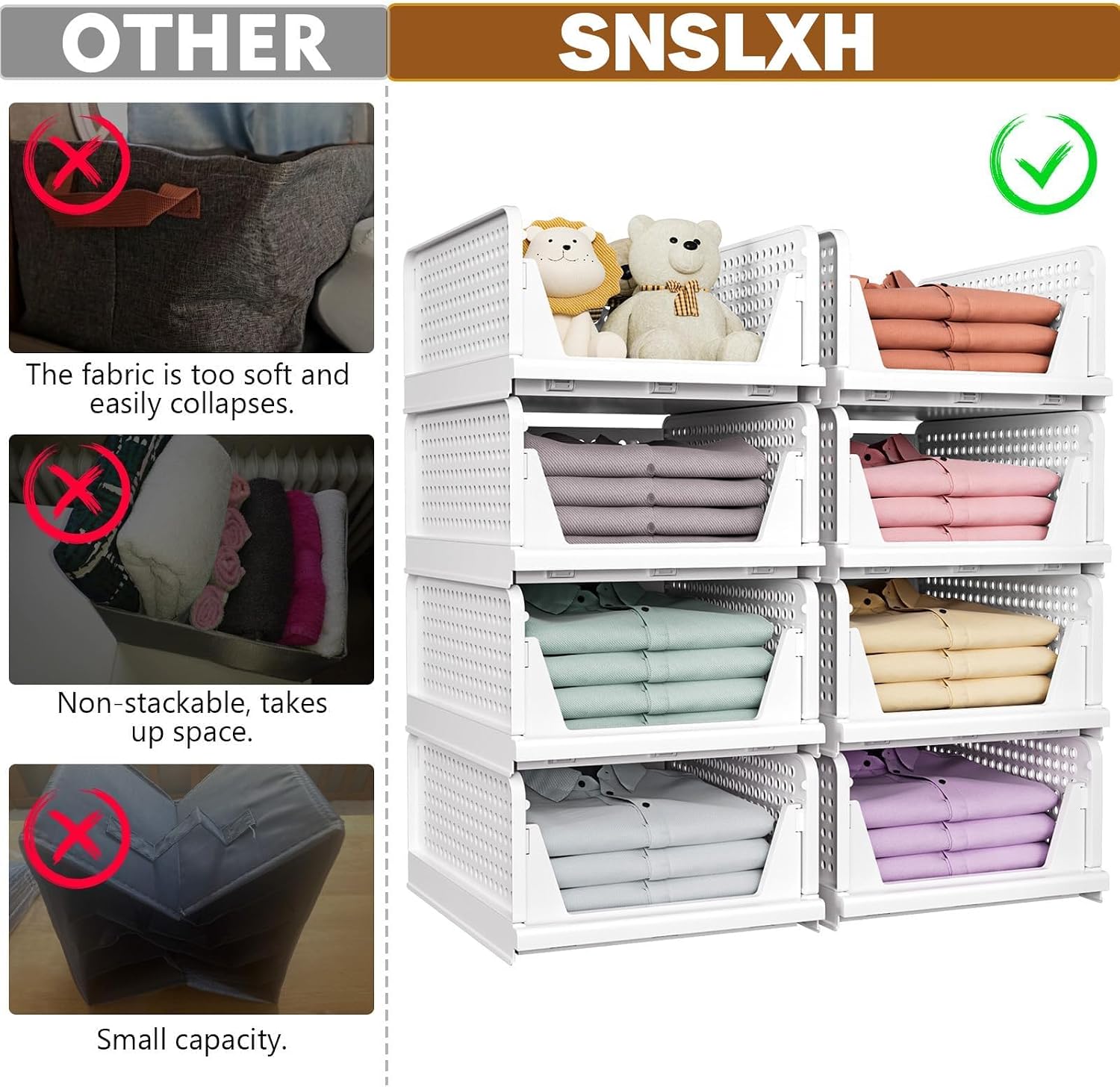 Stackable Closet Storage Baskets image 3