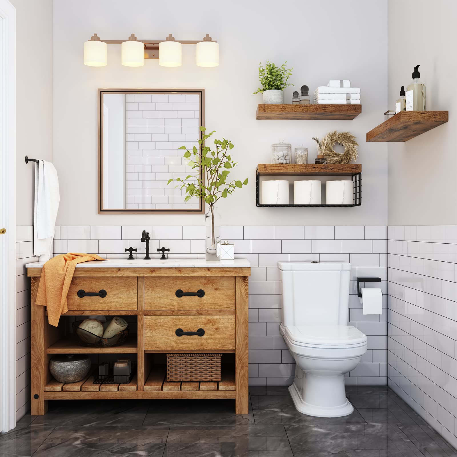 Wall-Mounted Bathroom Shelf Set - Style 3 image 2