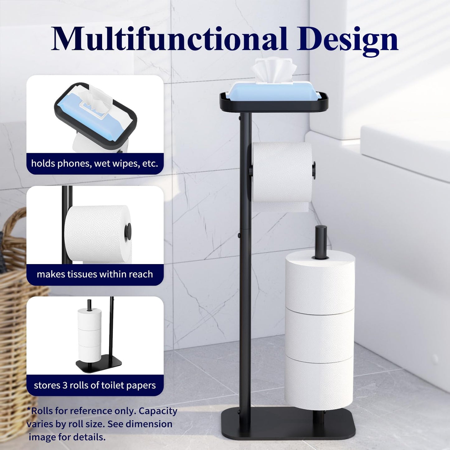 Toilet Paper Holder with Storage - Style 3 image 4