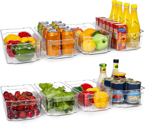 Clear Refrigerator Organizer Bins Set