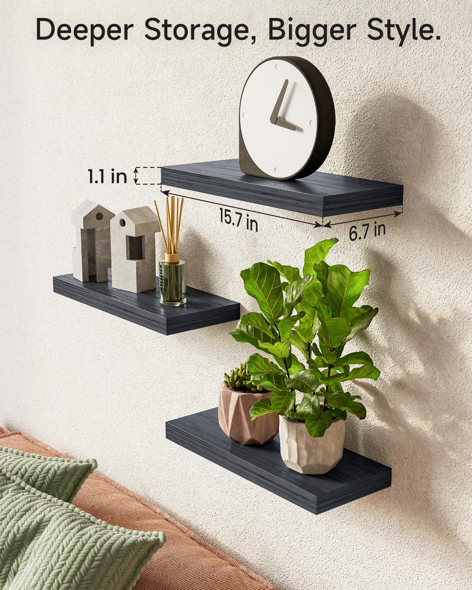 Wall-Mounted Bathroom Shelf Set image 3